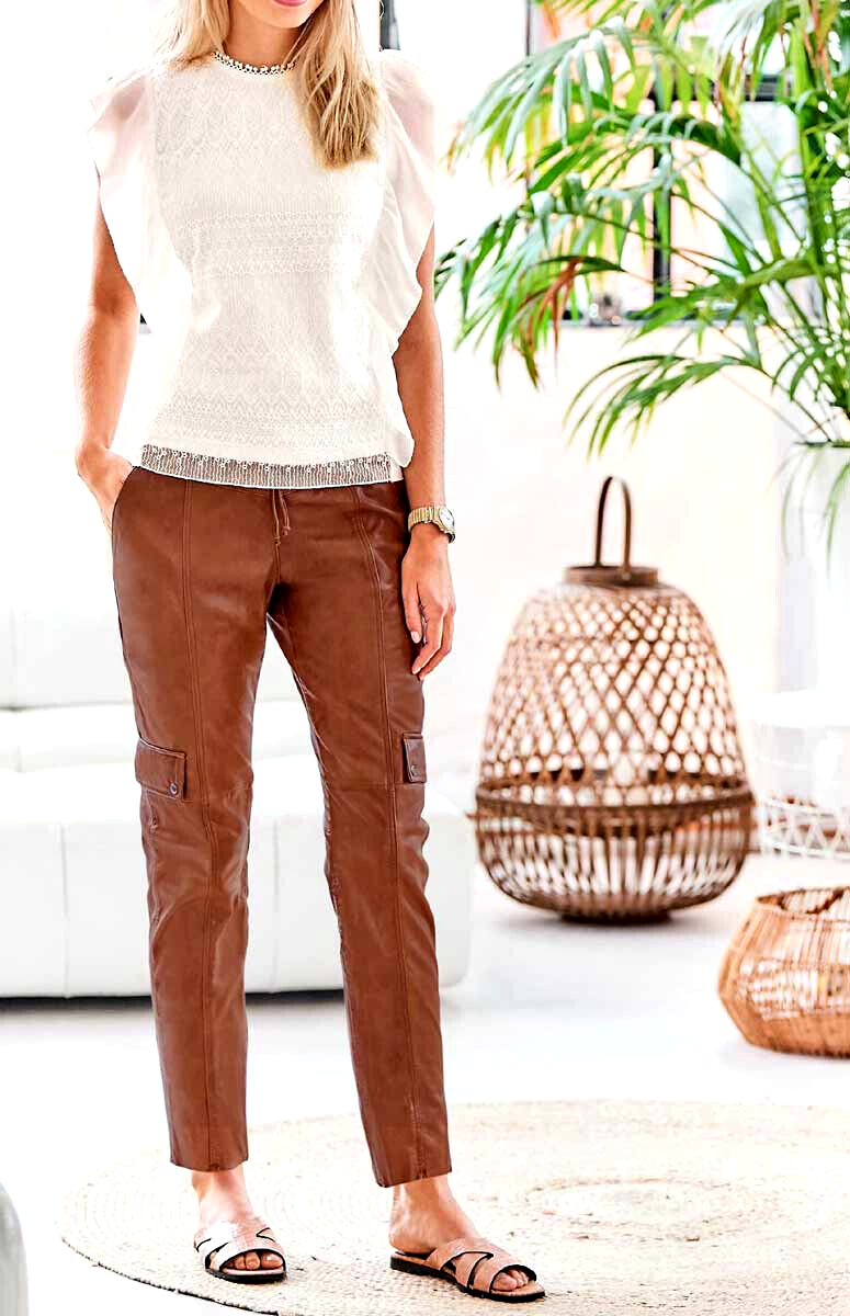Cargo Lammnappa Lederhose cognac Gr.34-36