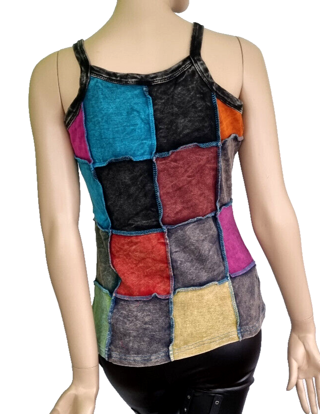 Ethno Patchwork Tops Flower natural Symbols Gr.36/38