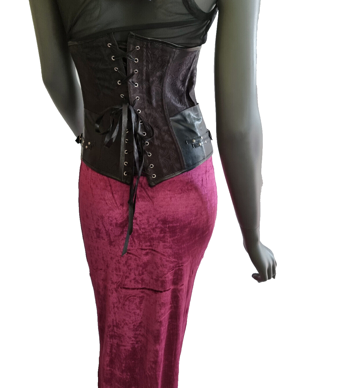 Maxirock Samtrock Schlitz bordeaux Gr.34/36 kl.38