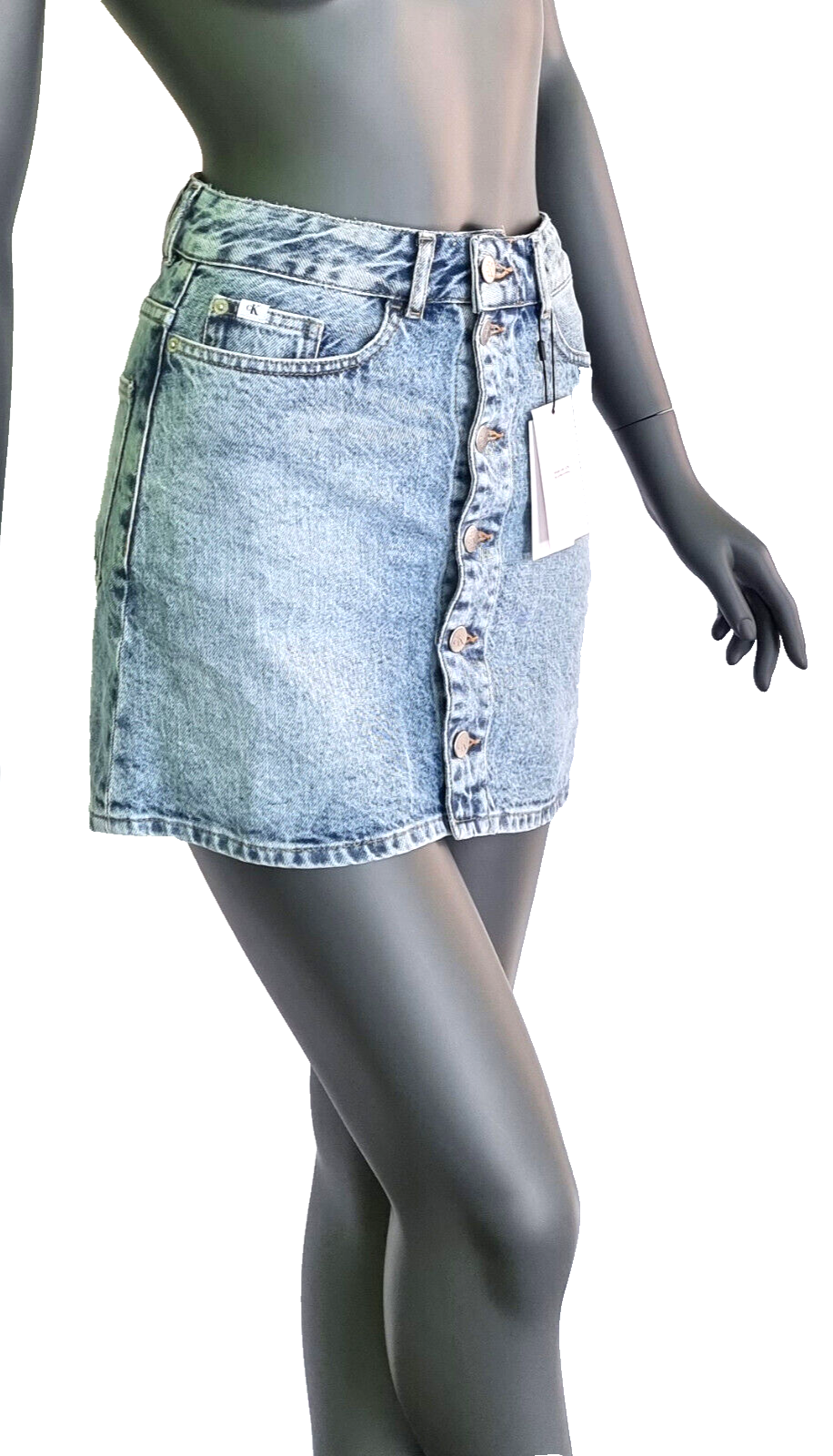 Calvin Klein Salt Pepper A-Linie Jeansrock highwaist Gr. 164/34