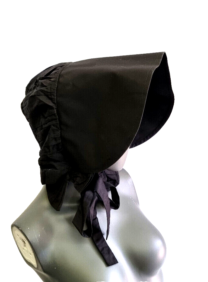 Bäuerin Magd Kopfbedeckung Kolonialzeit Haube Mittelalter Larp victorian schwarz