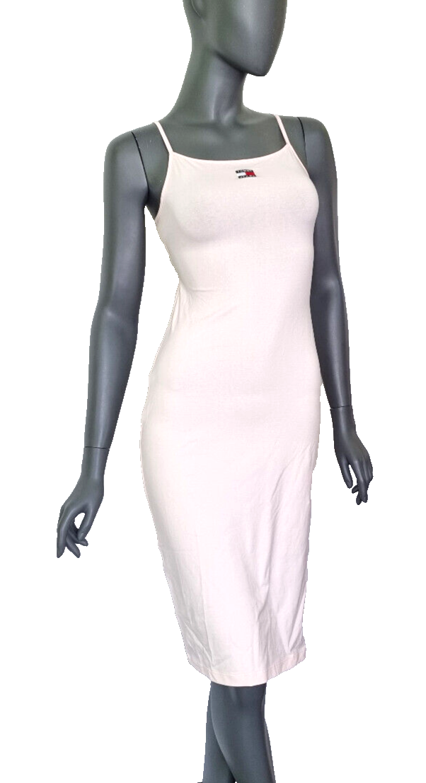 Tommy Jeans Jerseykleid Badge Tie rosé stretch Gr. M