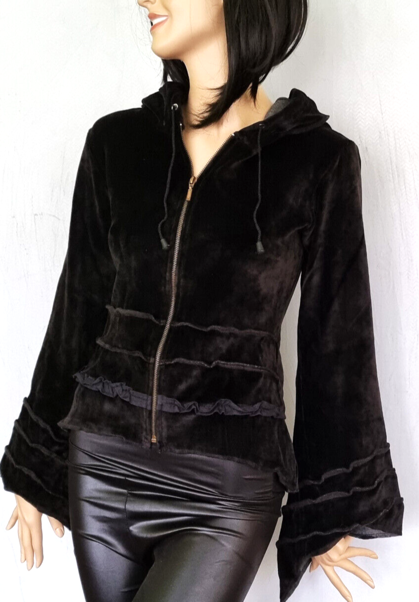 Gugel Zipfeljacke Baumwoll-Samt Goa Ethno Gothic Medieval Hippie Gr.34/36