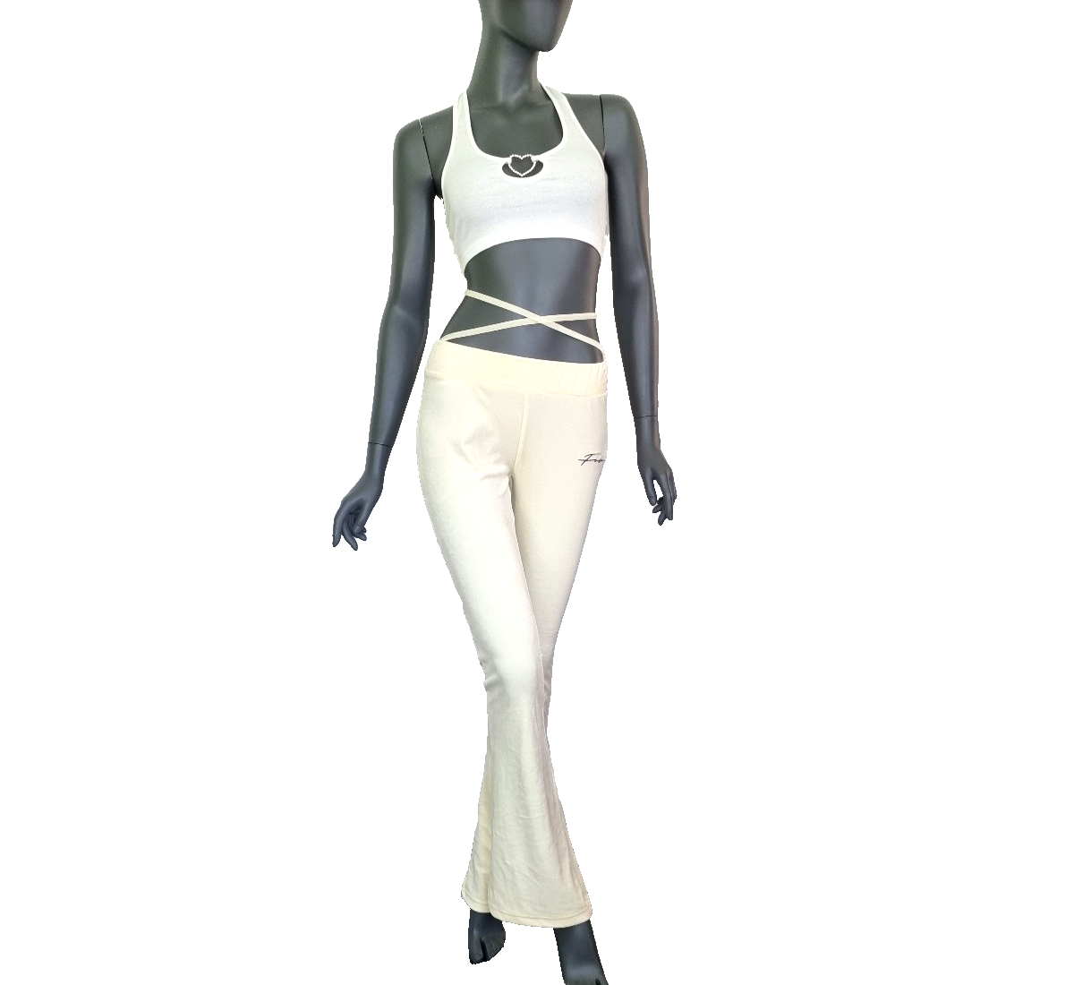 Fubu Signature Nickihose Flared Bindeband Gr creme vanille S-XL