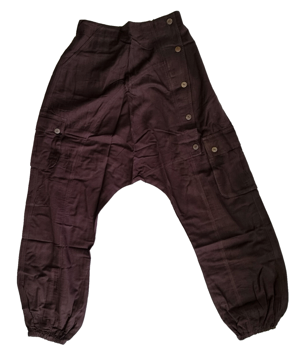 Haremshose Pumphose Aladinhose Pluderhose Yoga Goa Sarouel Baggy braun 34/36