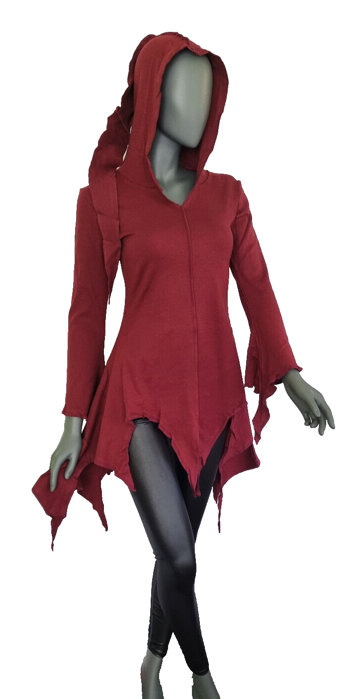 Gugel ZipfelKleid Medieval Gothic Ethno Hippie Witch Pixie Gr.S/M, L/XL