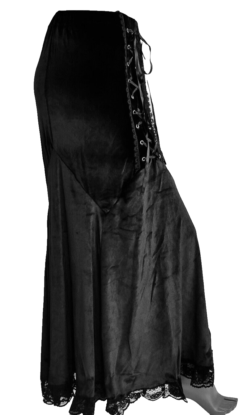 Maxirock Samtrock Corsagenrock Gothic Witch Punk Larp Gr.34/36 kleine 38