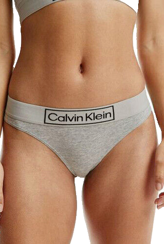 CALVIN KLEIN Grey Heather Damen Thong String Tanga Gr.L