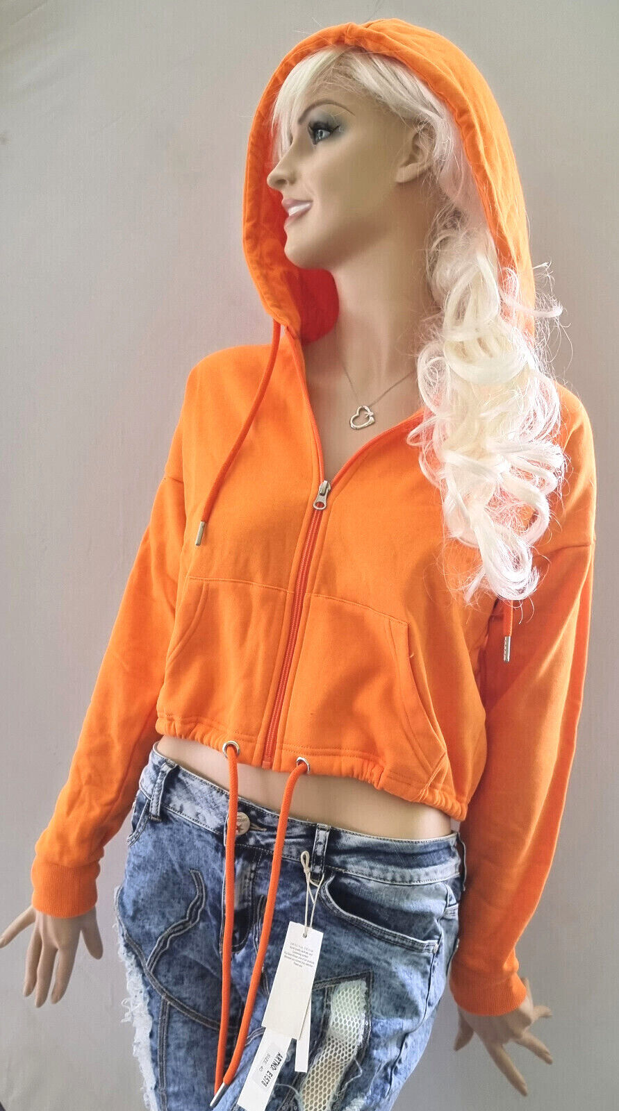 Bench Sweatjacke Damen Be Performance Hoodie Oversize orange Gr.34 -40