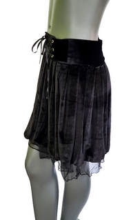 Minirock Samtrock Faltenrock Gothic Punk Rock Pixie Dark schwarz Gr.34-38