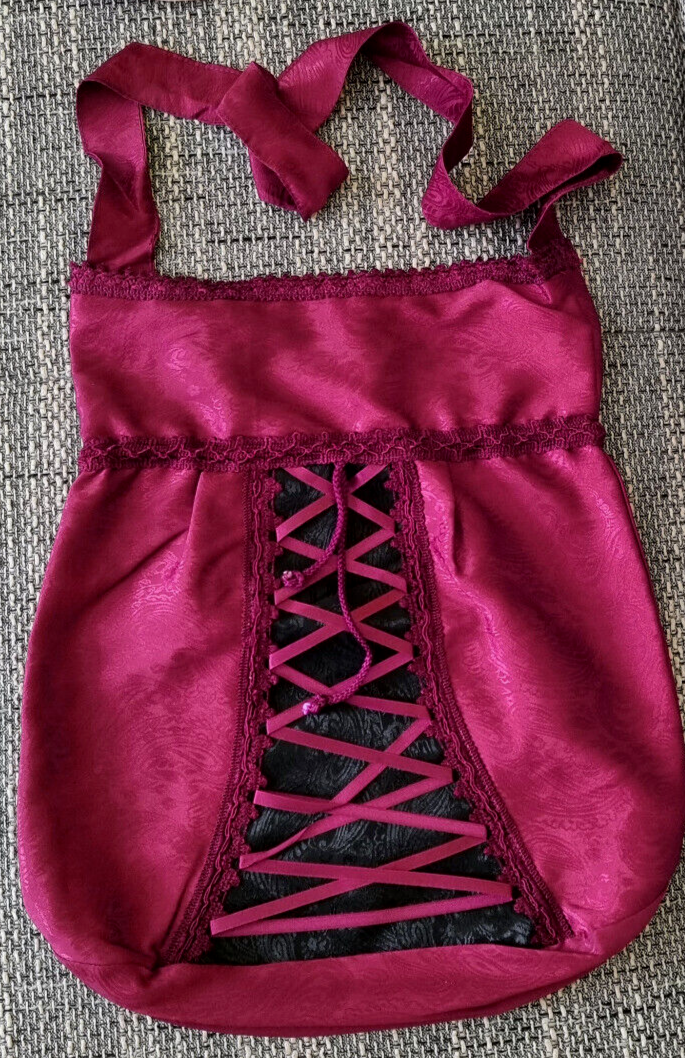 Mittelalter Gothic Beutel victorian Larp Tasche schwarz rot