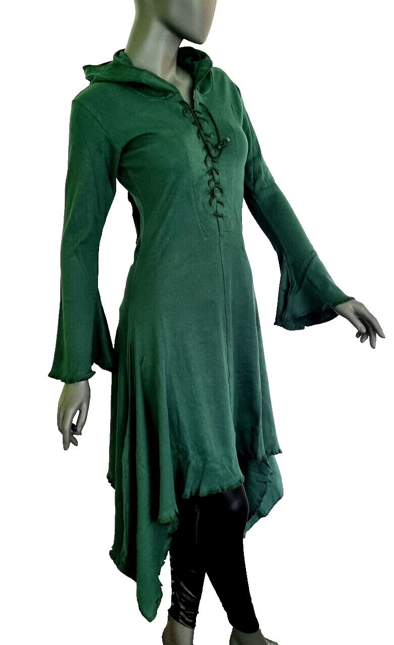 Gugel ZipfelKleid Medieval Gothic Ethno Hippie Witch Pixie Gr.S/M, L/XL