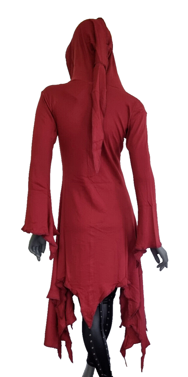 Gugel ZipfelKleid Medieval Gothic Ethno Hippie Witch Pixie Gr.S/M, L/XL