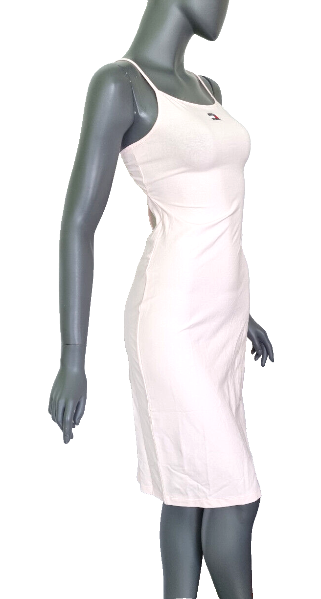 Tommy Jeans Jerseykleid Badge Tie rosé stretch Gr. L