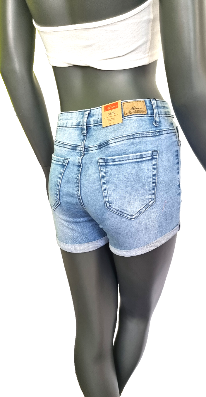 Laulia Sexy HotPants Jeansshorts Longzipper used Look stretch Gr.S/34,36