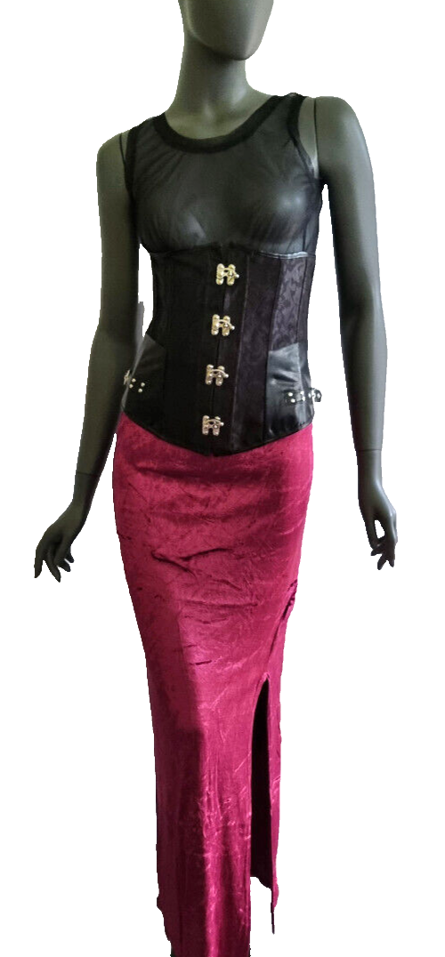 Maxirock Samtrock Schlitz bordeaux Gr.34/36 kl.38