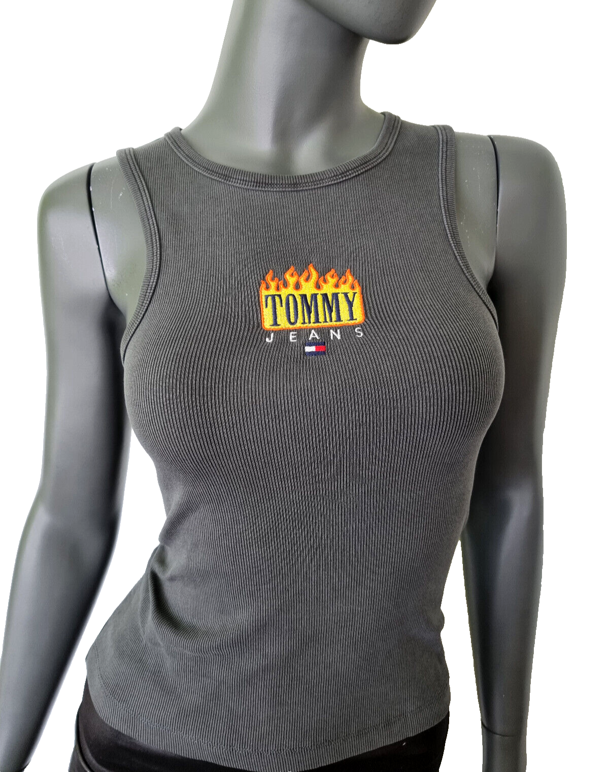 Tommy Jeans Ripp Tanktop Vintage Flame dunkelgrau Gr.34-40