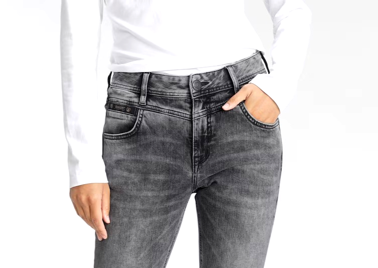 Herrlicher Jeans Peppy slim grau stretch normal waist Gr.W26 L30