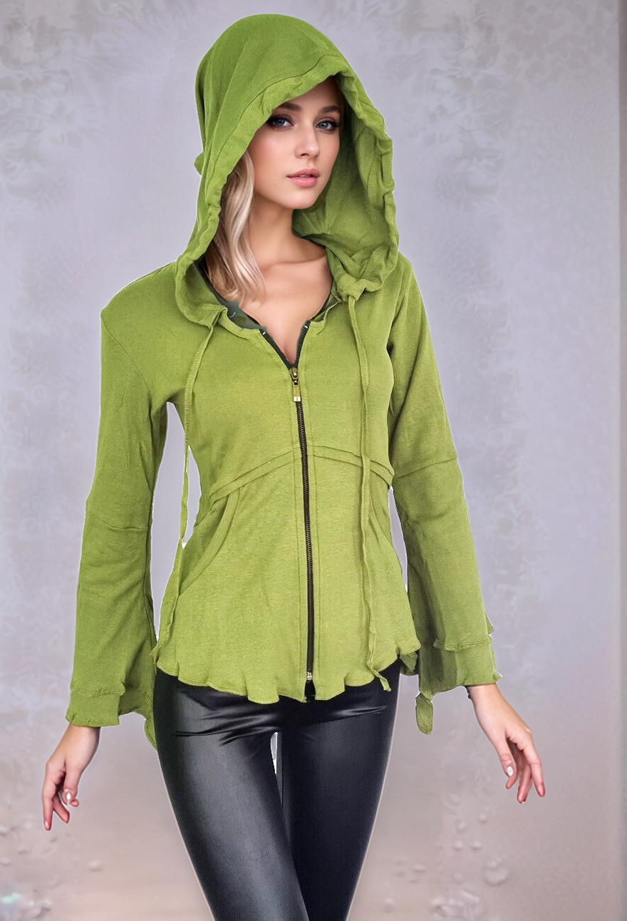 Gugel Zipfeljacke Schnürung Gothic Medieval Hippie Witch Boho Gr. XXL 42-44