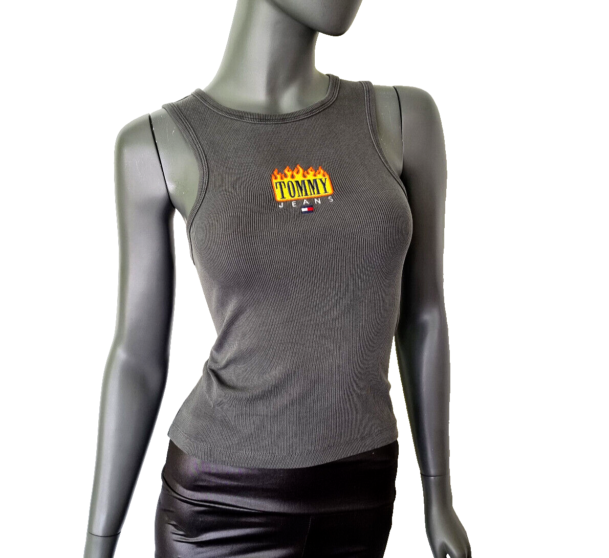 Tommy Jeans Ripp Tanktop Vintage Flame dunkelgrau Gr.34-40