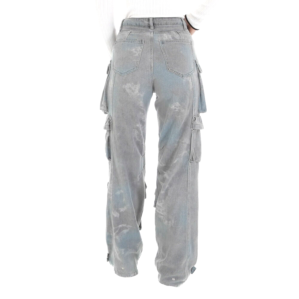 Laulia Damen High Waist Jeans Cargo Pant Gr.XL/38-40