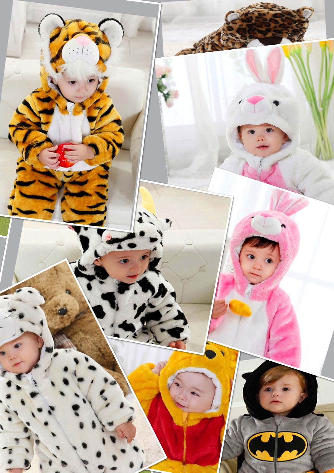 Animal Kinder Winteroverall Snowsuit Plüsch Thermo Gr. 104/110