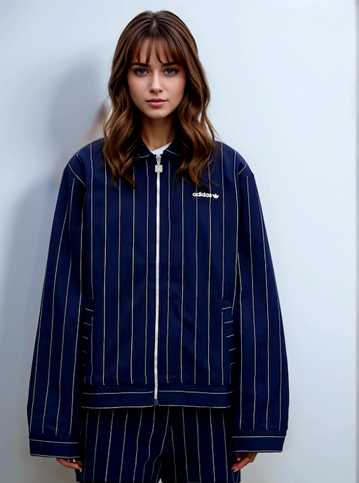 Adidas Pinstripe Harrington Jacket dunkelblau Gr.2XL-3 XL