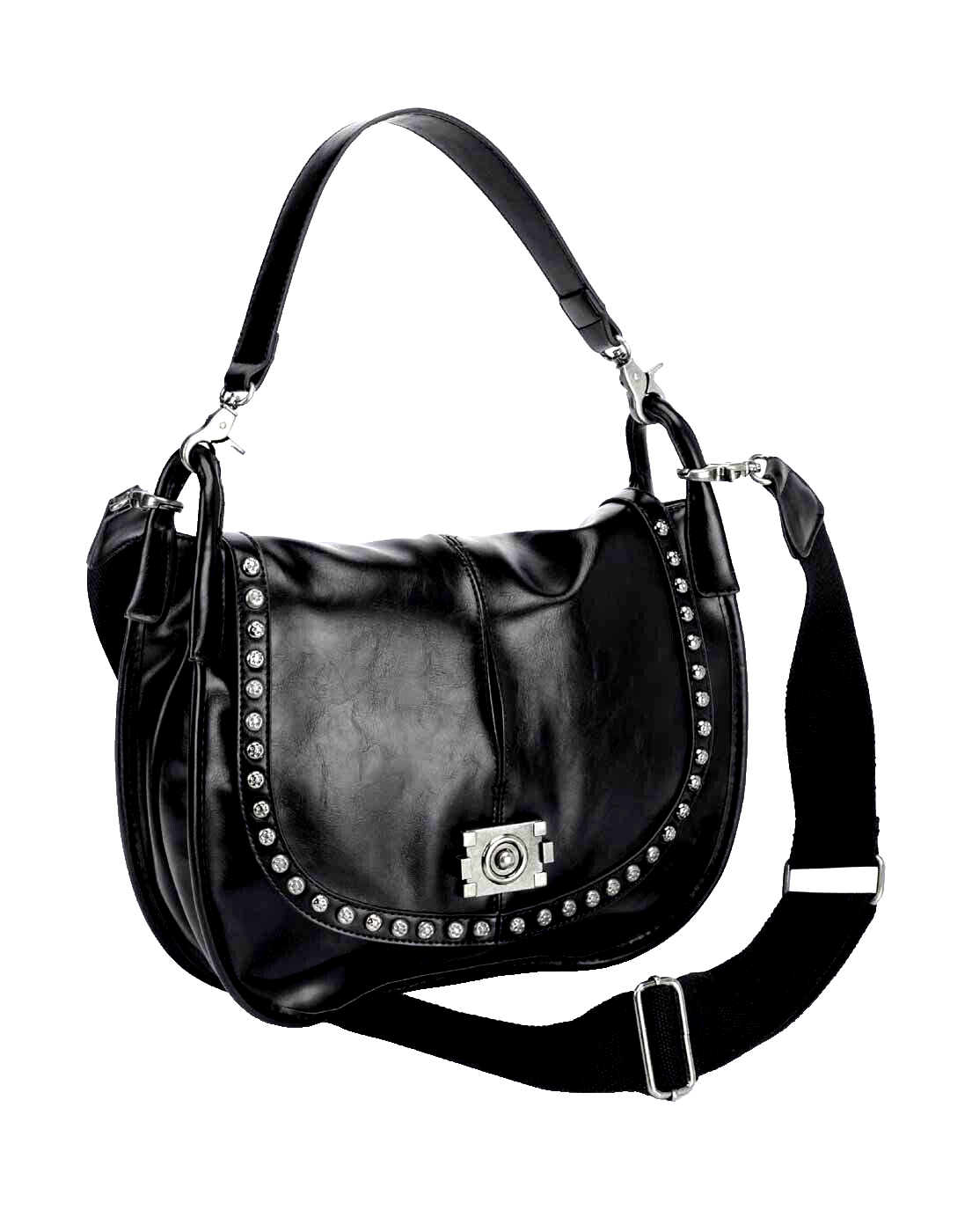 Tasche mit Nieten schwarz Handtasche Schultertasche