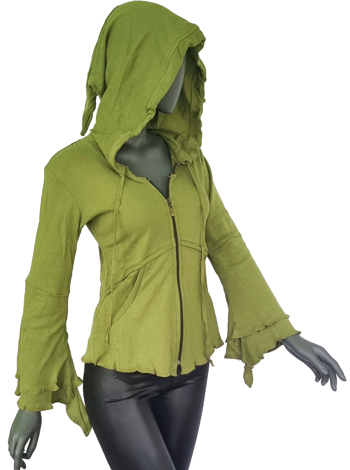 Gugel Zipfeljacke Schnürung Gothic Medieval Hippie Witch Boho Gr. L/XL 40-42