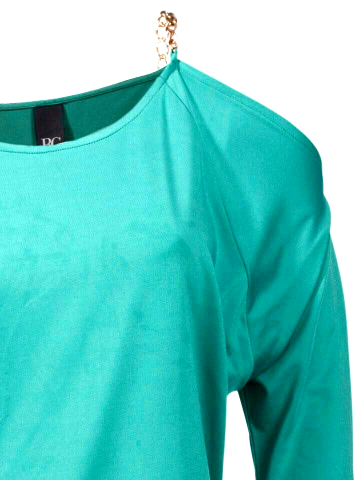 Shirtkleid jade mit Kettenträgern Minikleid Shoppkleid Gr. 34-42