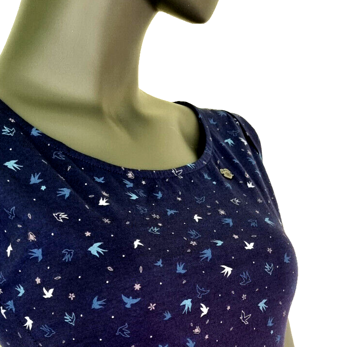 Ragwear Tammi Birds Sommerkleid navy mit Gürtel Gr. S