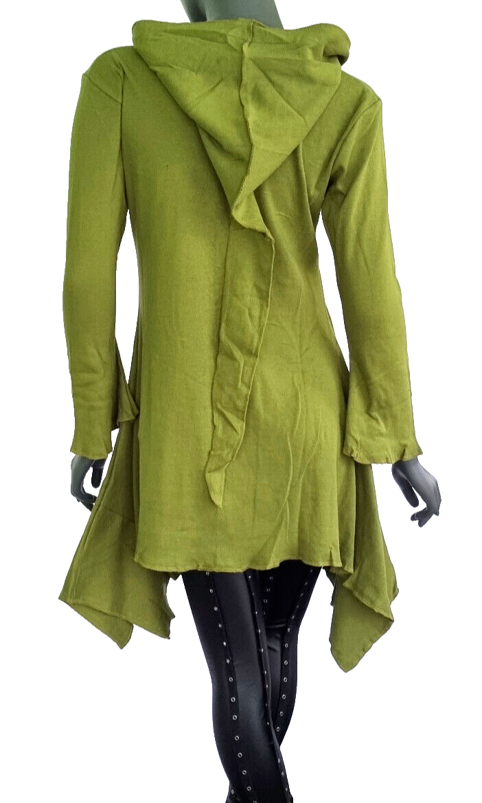 Gugel Zipfeljacke Medieval Gothic Ethno Hippie Pixie grün, orange Gr.S/M, L/XL