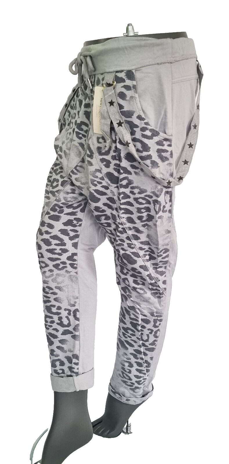 Jogpants Italy Freizeithose Schlupfhose Leopard Harem Boyfriend Gr.34-38 onesize