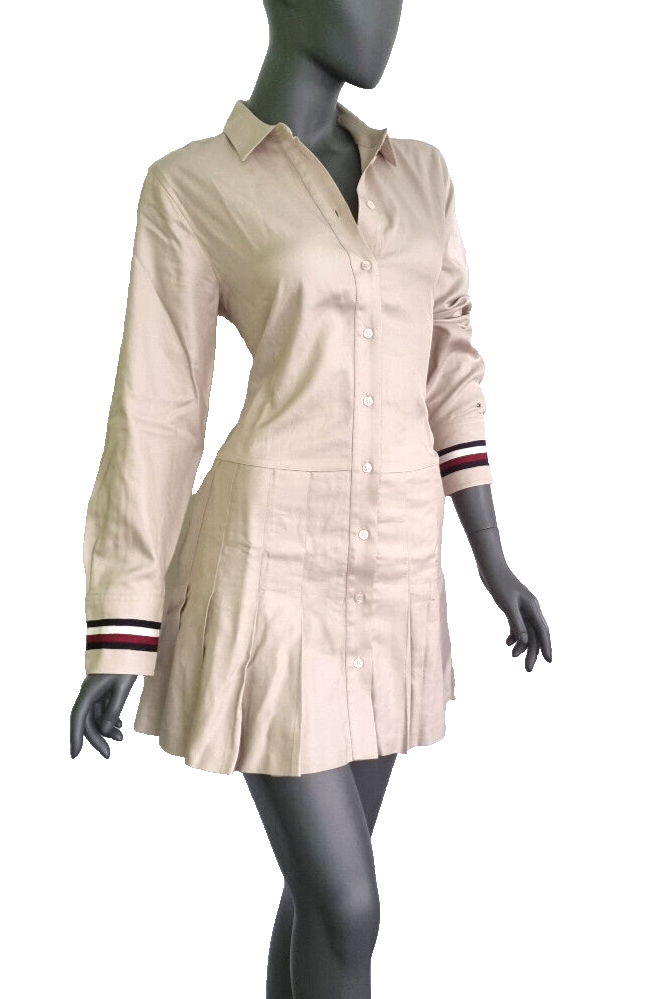 Tommy Hilfiger GLOBAL SHORT DRESS - Blusenkleid - classic beige Gr. 40