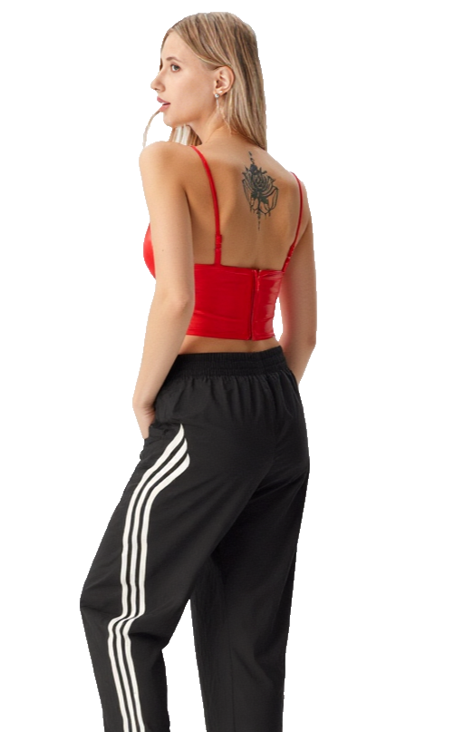 Adidas Firebird Pleather Korsett-Look rot Gr. 38-40