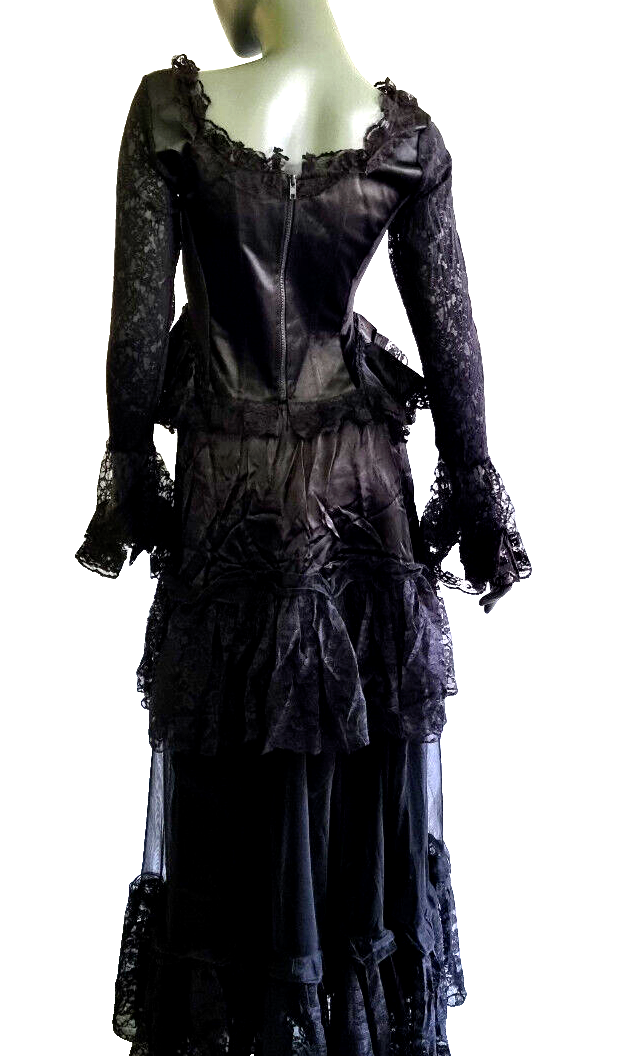 Maxirock Gothic Victorian Punk Larp Tüll Stufenrock Gr.38-46 freesize