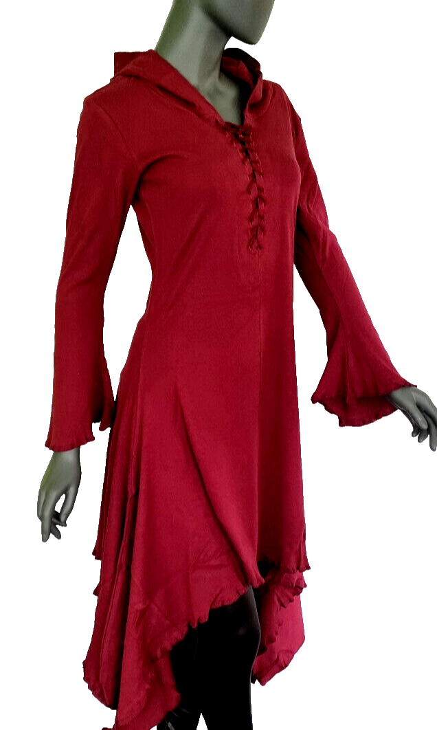 Gugel ZipfelKleid Medieval Gothic Ethno Hippie Witch Pixie Gr.S/M, L/XL