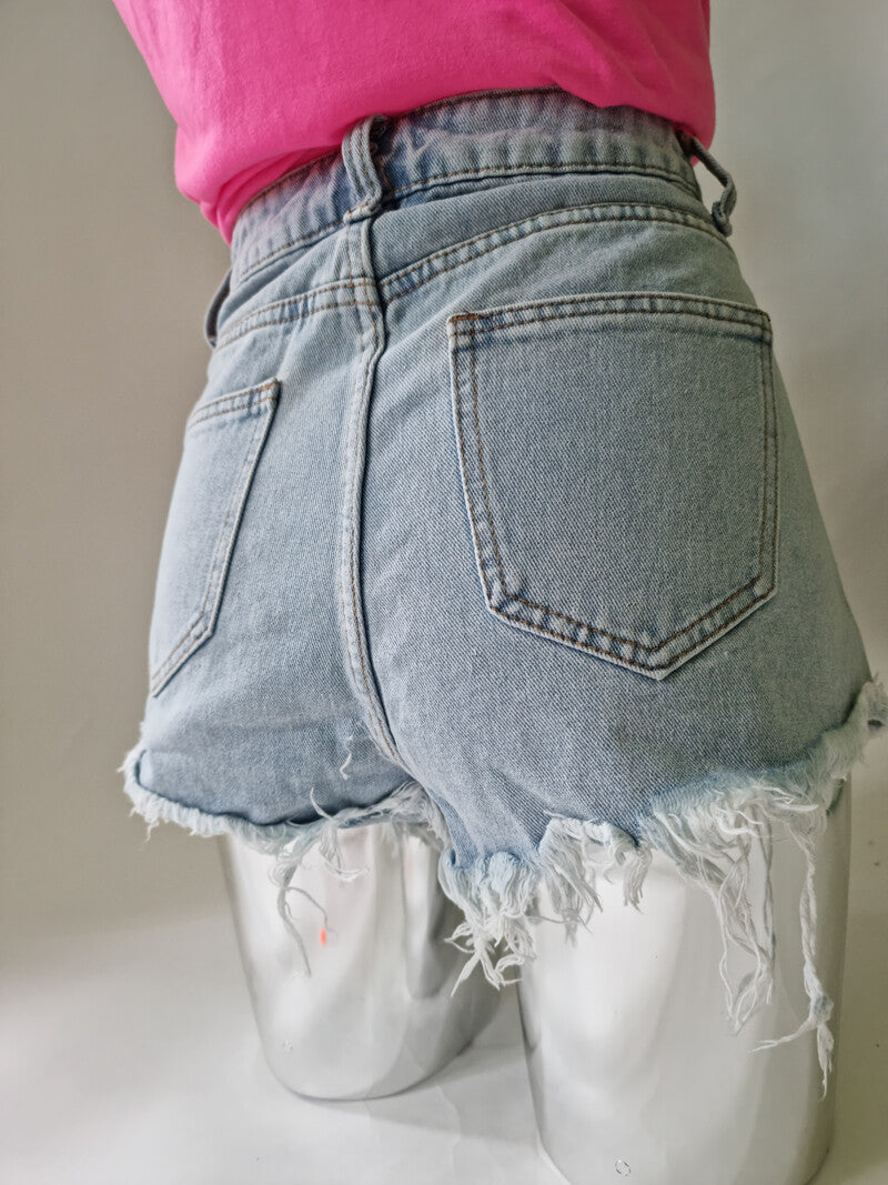 High Waist Jeans Hot Pants Nieten Gr.36,38