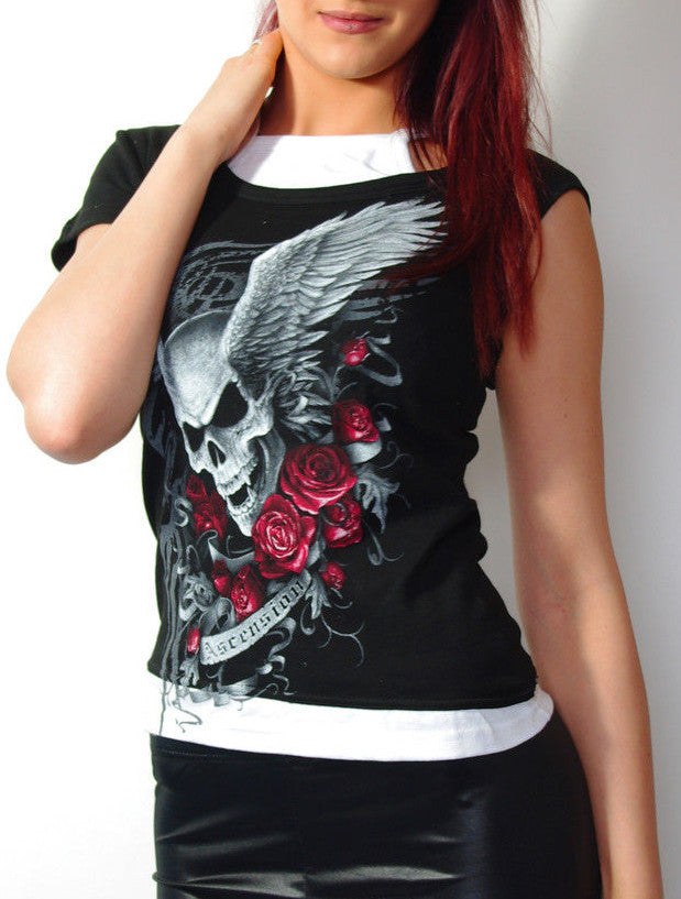 Double Look Skull Wings Shirt Gr.34-38