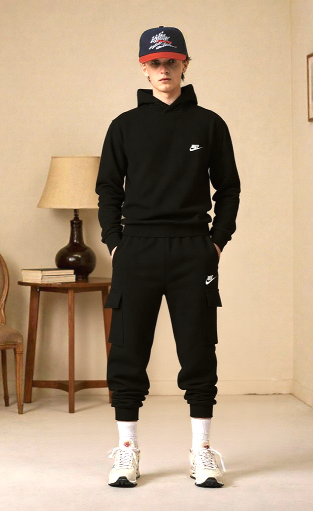 Nike Club fleece Cargo Teens unisex schwarz Gr.M/136-146