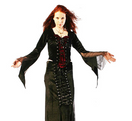 Zeige Bild Samtbluse  Miedershirt Gothic Witch Medieval schwarz grün Larp Gr.36/38 3