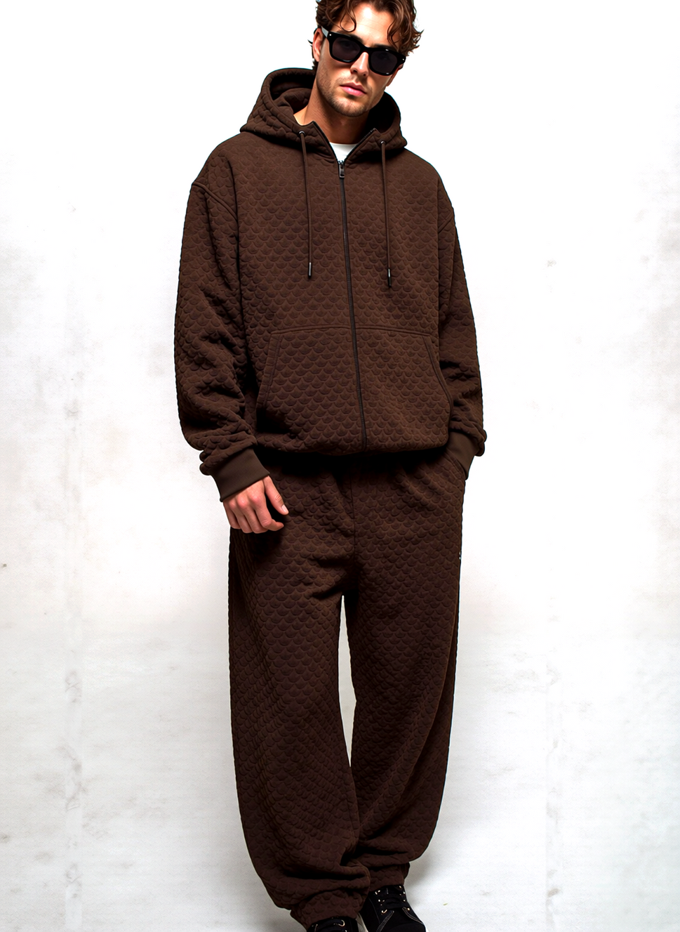 Adidas Sweathose Monogram Frottee loose fit braun Gr. M