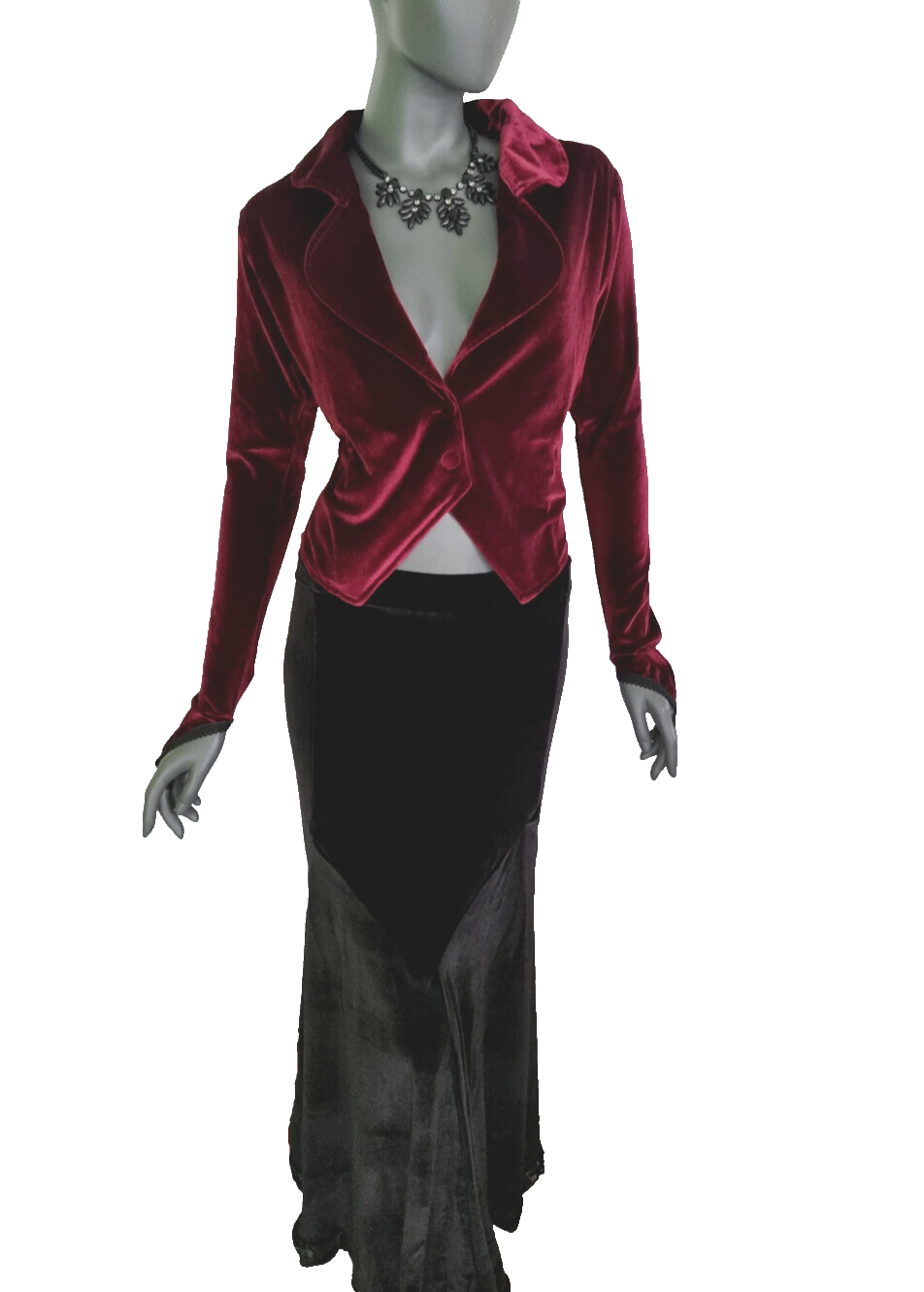 Bäres Blazer Edwardian Gothic Victorian Samtjacke Stulpenärmel bordeauxGr. 36/38