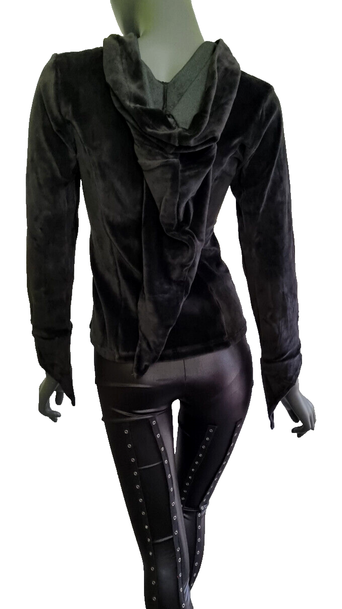 Gugel Nickisweater Medieval Gothic Pixie Larp Rock Schelle Gr.34/36 kleine 38