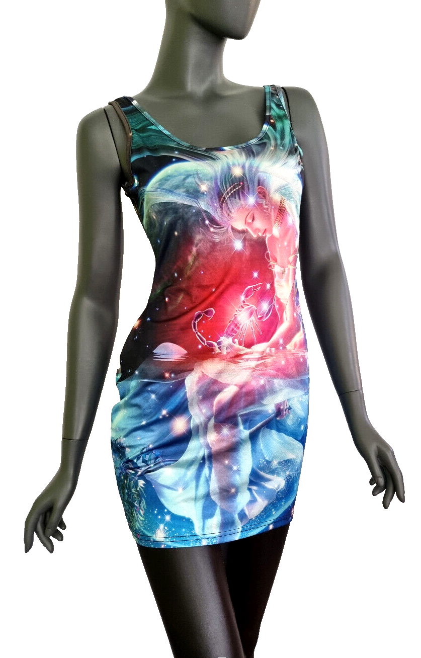 Longtop Minikleid stretch Sternzeichen Skorpion Gr.34-38 freesize