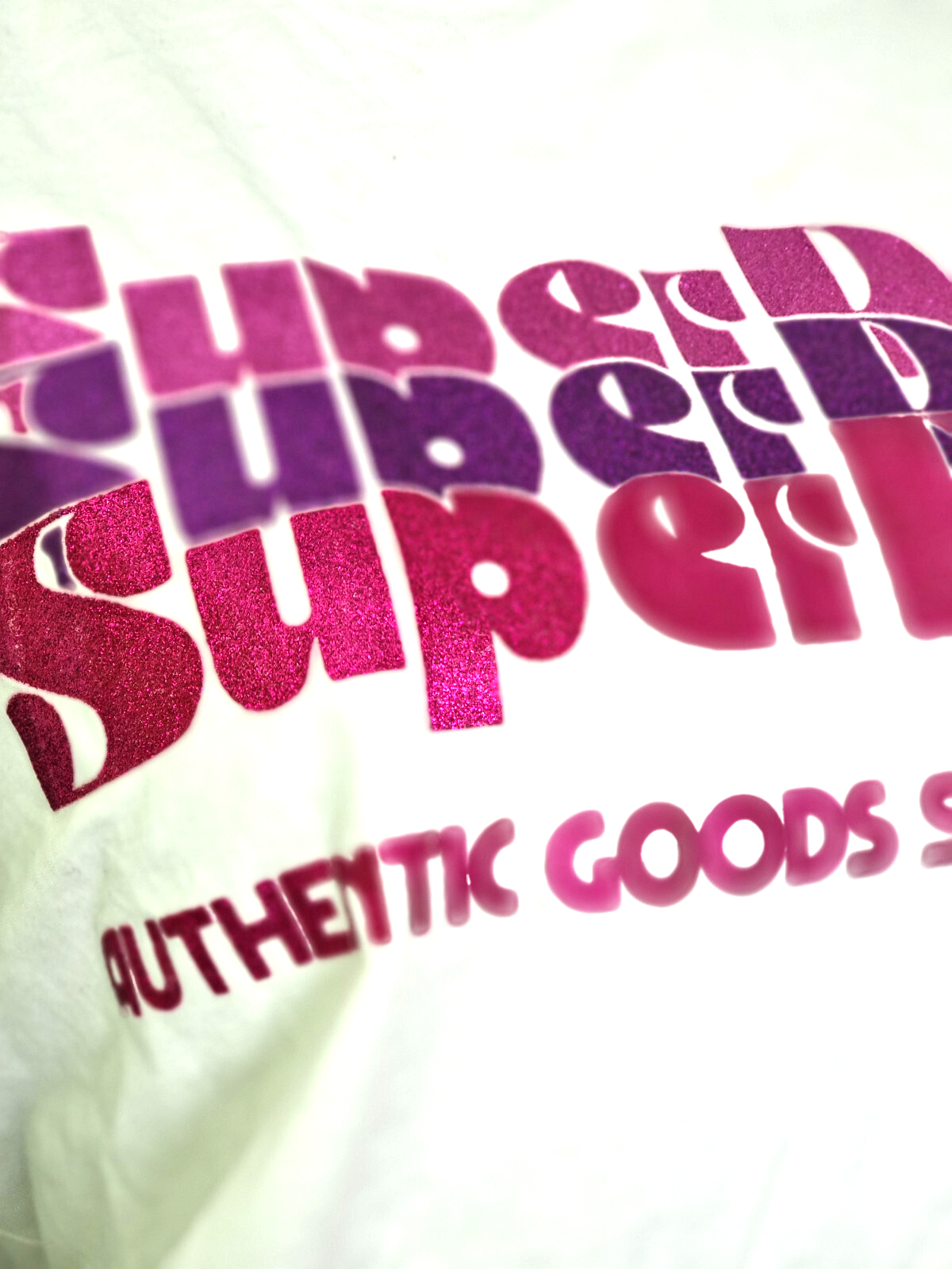 Superdry vintage  Shirt short cut glitter Gr.XL/40