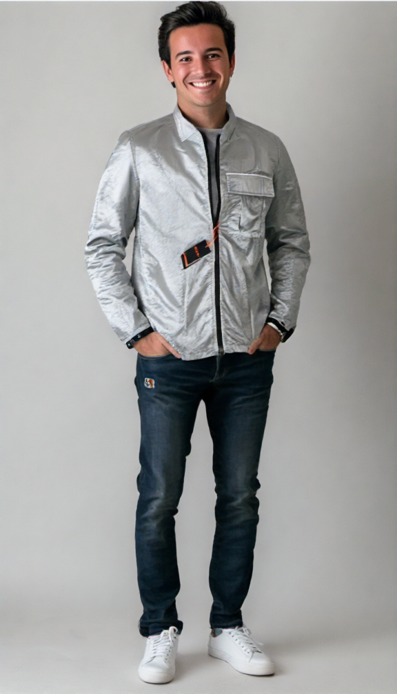 Boss Loony leichte Herren Hemdjacke Crash grau Größe L