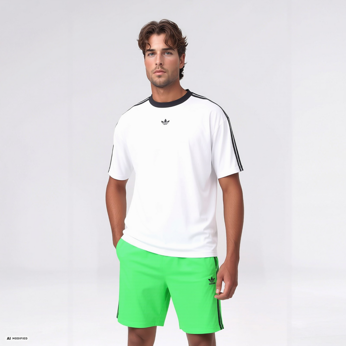 Adidas Adicolor Firebird Shorts grün Gr.2XL