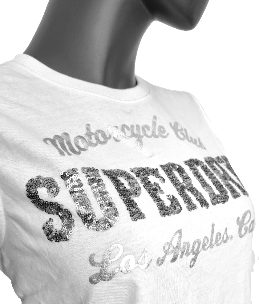 Superdry vintage Motorcycle Pailletten Kurzshirt Gr.XL/40