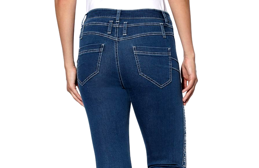 Jeans mit Strass Galonstreifen slim fit Push Up Luxury Style Gr.36,38,40,46